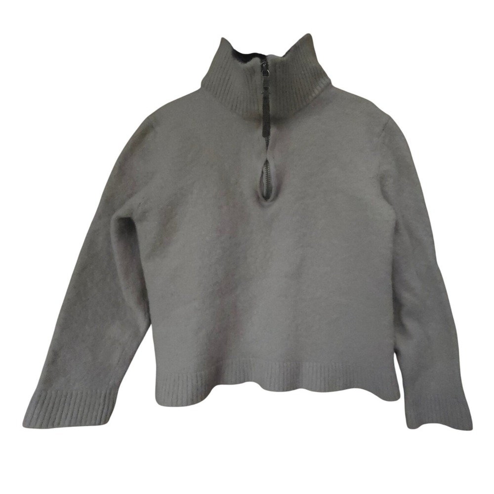 Banana Republic Kids 4T Beige 100% Merino Wool Quarter Zip Sweater Felted Knit
